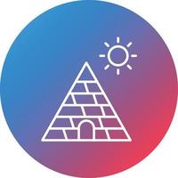 Pyramid Line Gradient Circle Background Icon vector