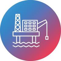 Oil Tower Line Gradient Circle Background Icon vector
