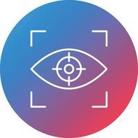 Eye Focus Line Gradient Circle Background Icon vector