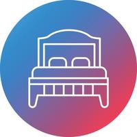 Double Bed Room Line Gradient Circle Background Icon vector