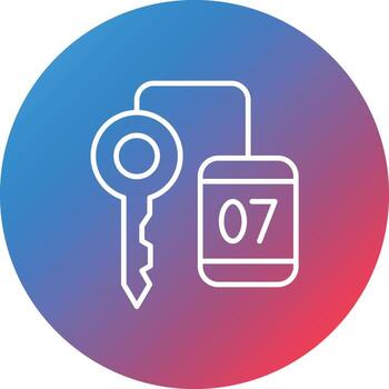 habitación clave línea gradiente círculo fondo icono vector