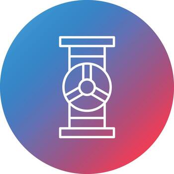 Valve Line Gradient Circle Background Icon vector