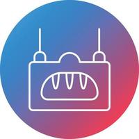 Bakery Shop Sign Line Gradient Circle Background Icon vector