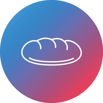 Baguette Line Gradient Circle Background Icon vector