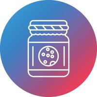 Cookie Jar Line Gradient Circle Background Icon vector