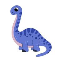 Cute baby brontosaurus dinosaur. Jurassic reptiles. Childish prehistoric dino paleontology. Dinosaur era wildlife. Prehistoric lizard for children. vector