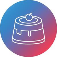 Pudding Line Gradient Circle Background Icon vector