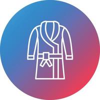 Bath Robe Line Gradient Circle Background Icon vector