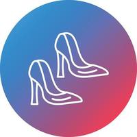 High Heel Line Gradient Circle Background Icon vector