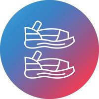 Sandal Line Gradient Circle Background Icon vector
