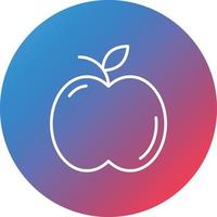 Apple Line Gradient Circle Background Icon vector