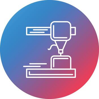 3D Printer Line Gradient Circle Background Icon vector