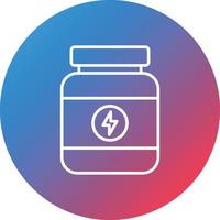 Protein Powder Line Gradient Circle Background Icon vector