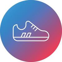 icono de fondo de círculo degradado de línea de zapatillas vector