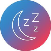 Sleep Line Gradient Circle Background Icon vector