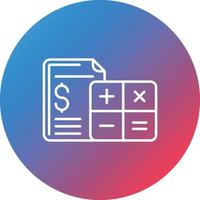 Calculation Line Gradient Circle Background Icon vector