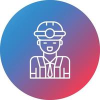 Male Engineer Line Gradient Circle Background Icon vector