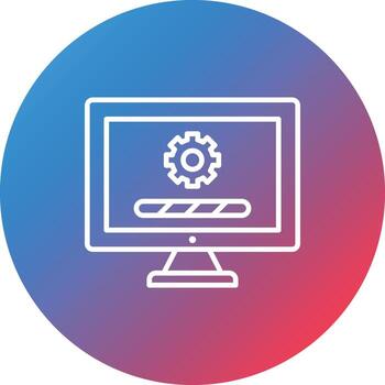 Install Setup Line Gradient Circle Background Icon vector