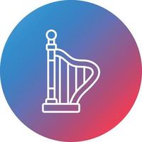 Harp Line Gradient Circle Background Icon vector