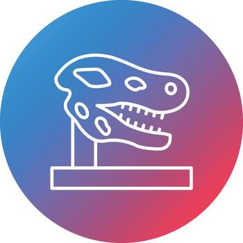 dinosaurio fósil línea gradiente círculo fondo icono vector
