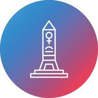 icono de fondo de círculo degradado de línea de obelisco vector