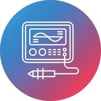 Oscilloscope Line Gradient Circle Background Icon vector