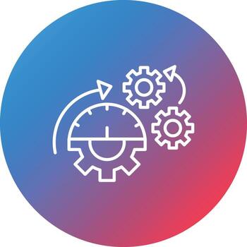 Engineering Setting Line Gradient Circle Background Icon vector