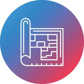 Architecture Line Gradient Circle Background Icon vector