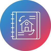 Engineering Sketch Line Gradient Circle Background Icon vector