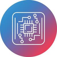 Circuit Board Line Gradient Circle Background Icon vector