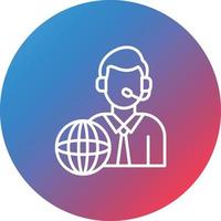 Interpreter Line Gradient Circle Background Icon vector