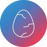 Cracked Egg Line Gradient Circle Background Icon vector