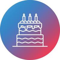 Cake Line Gradient Circle Background Icon vector