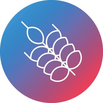 icono de fondo de círculo degradado de línea de trigo vector
