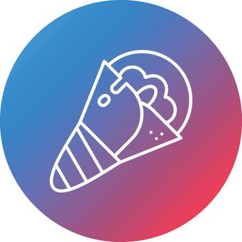 Crepe Line Gradient Circle Background Icon vector