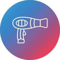 Hair Dryer Line Gradient Circle Background Icon vector