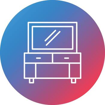 Mirror Line Gradient Circle Background Icon vector