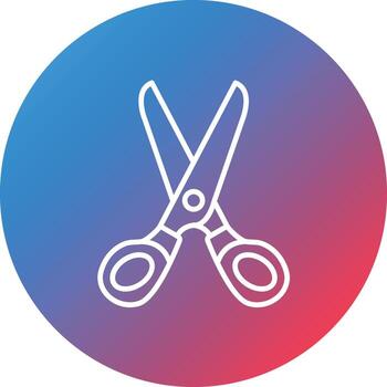 Scissor Line Gradient Circle Background Icon vector