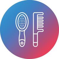 Hair Brush Line Gradient Circle Background Icon vector