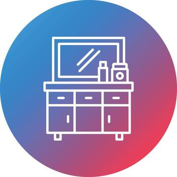 Table Line Gradient Circle Background Icon vector