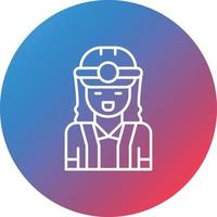Female Engineer Line Gradient Circle Background Icon vector