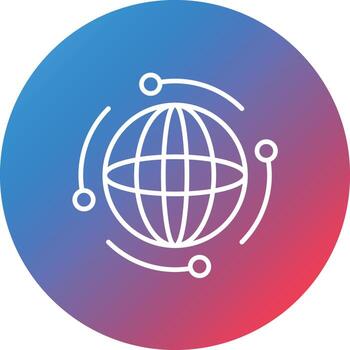 Global Line Gradient Circle Background Icon vector