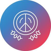 icono de fondo de círculo degradado de línea de paz vector
