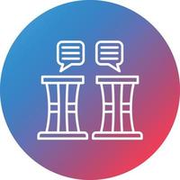 Debate Line Gradient Circle Background Icon vector
