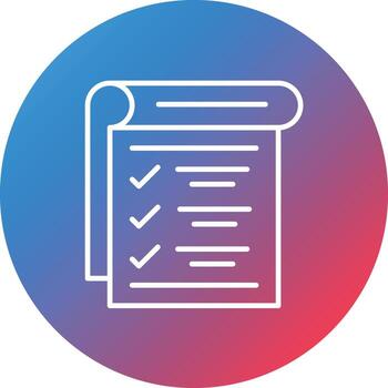 icono de fondo de círculo degradado de línea de lista vector