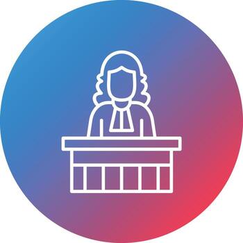 Magistrate Line Gradient Circle Background Icon vector