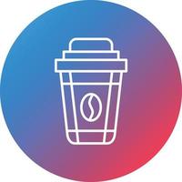Coffee Cup Line Gradient Circle Background Icon vector