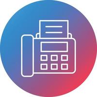 Fax Line Gradient Circle Background Icon vector