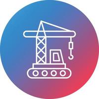 Crane Vehicle Line Gradient Circle Background Icon vector