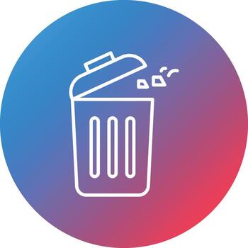 Trash Line Gradient Circle Background Icon vector